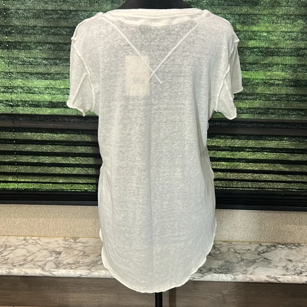 FREE PEOPLE WE THE FREE Women’s Kia Button Front Henley Ivory Large‎ NWT - Picture 6 of 8